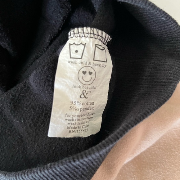 AMPERSAND AVE | Women’s Tan and Black Cowl Neck Hoodie Sweater - Picture 5 of 8